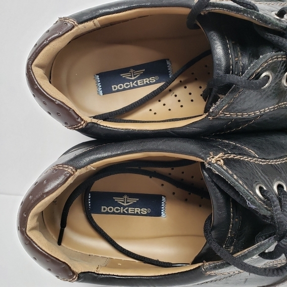 Dockers 090-9414 Mens Black Brown Leather Shoes Size 11.5 M